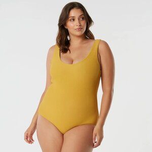 St. Somebody One Of My Kind One Piece Swimsuit in Mustard Rib